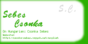 sebes csonka business card